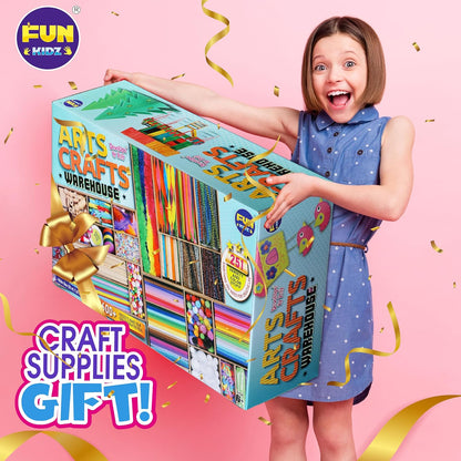 Jumbo Arts and Crafts Supplies Kit - 1600+ Creative Materials for Kids 6-12