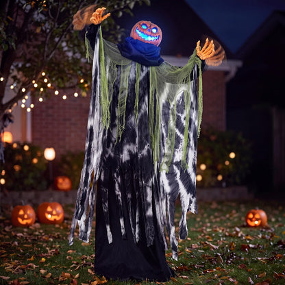 72" Life-Size Halloween Animatronic Ghost Pumpkin – Sound-Activated Haunted House Prop with Creepy Sounds for Outdoor Yard & Garden Décor