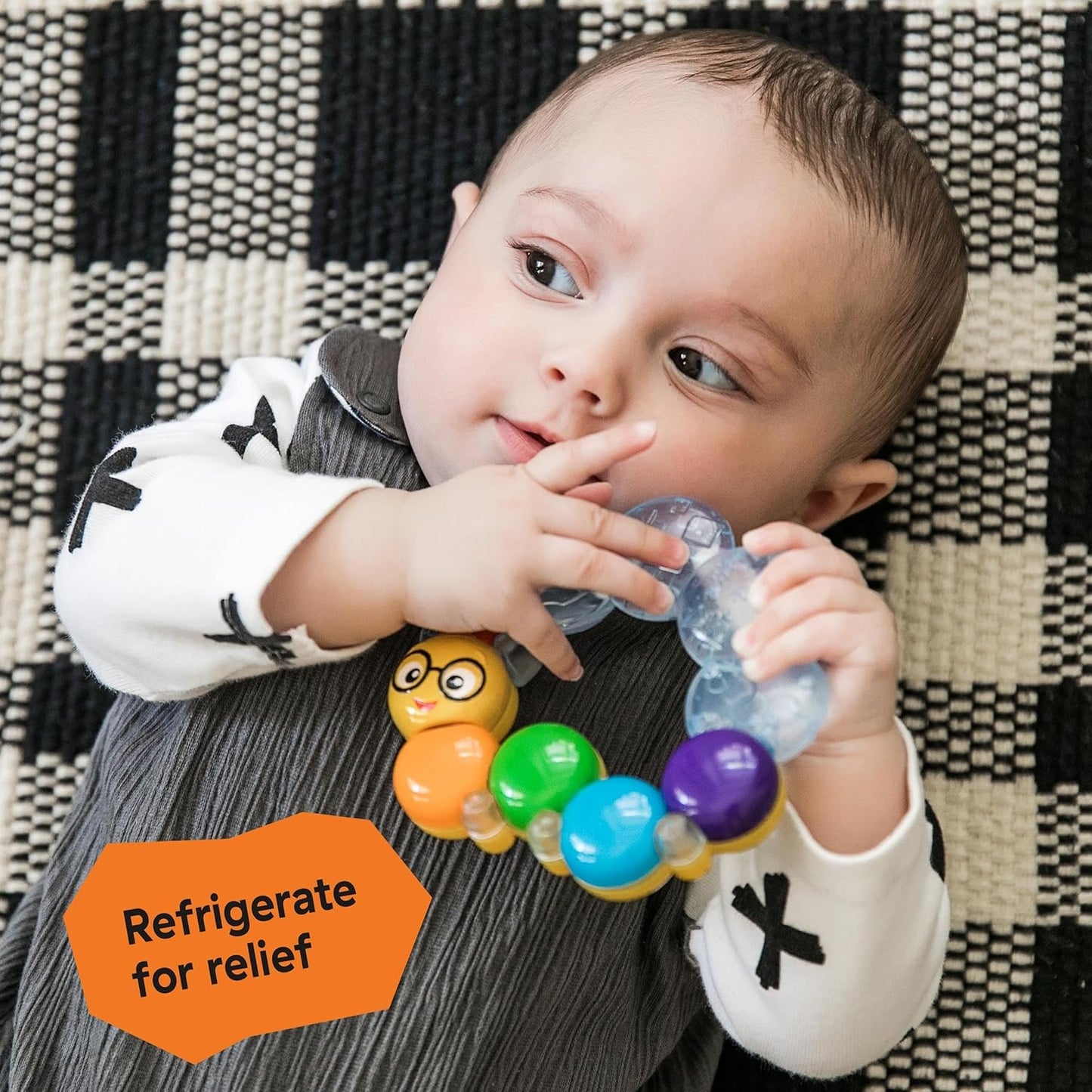 Teether-Pillar Rattle & Chill Teething Toy (Ages 3 Months+)