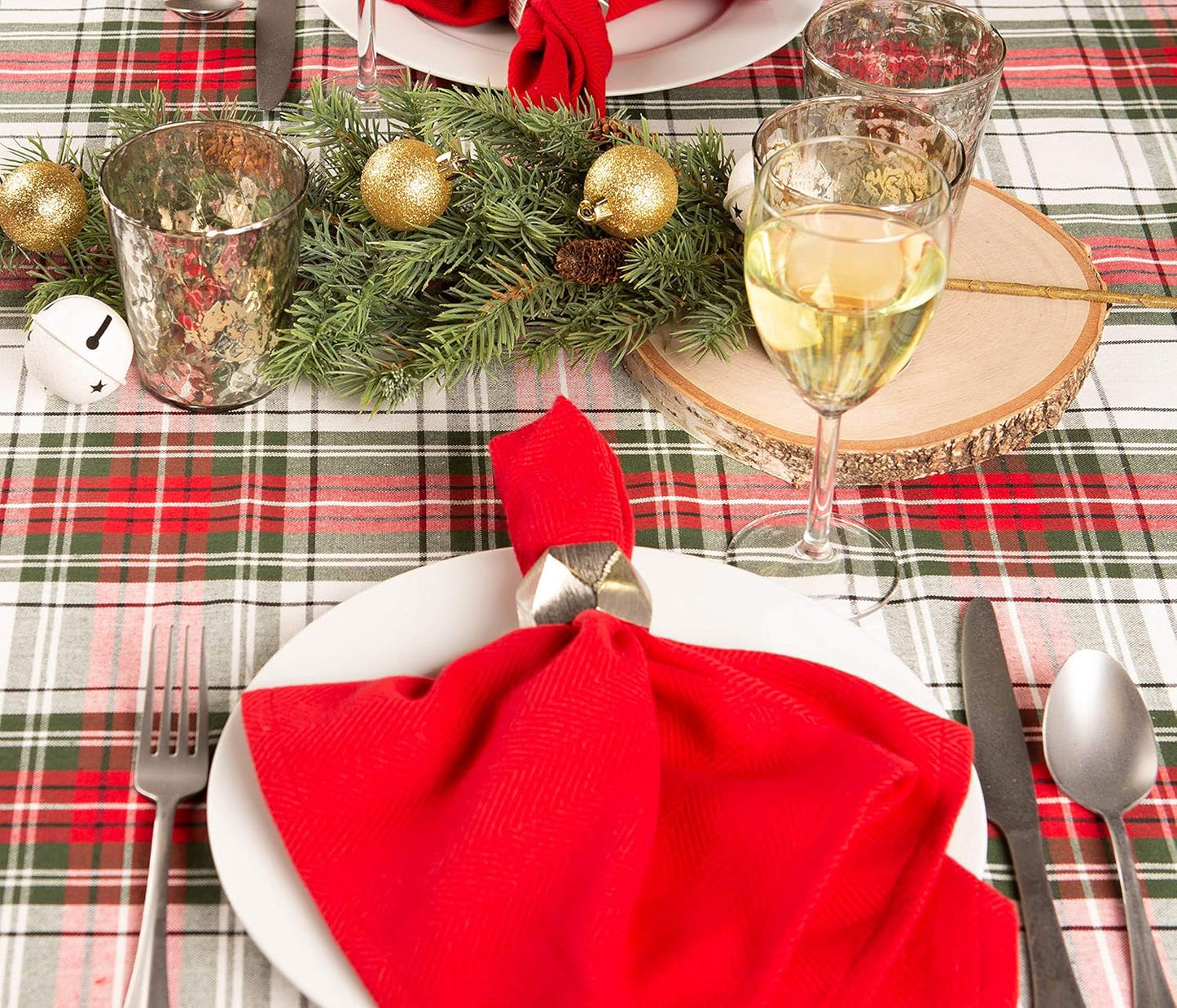 Christmas Tablecloth 60x104 - Red, Green & White
