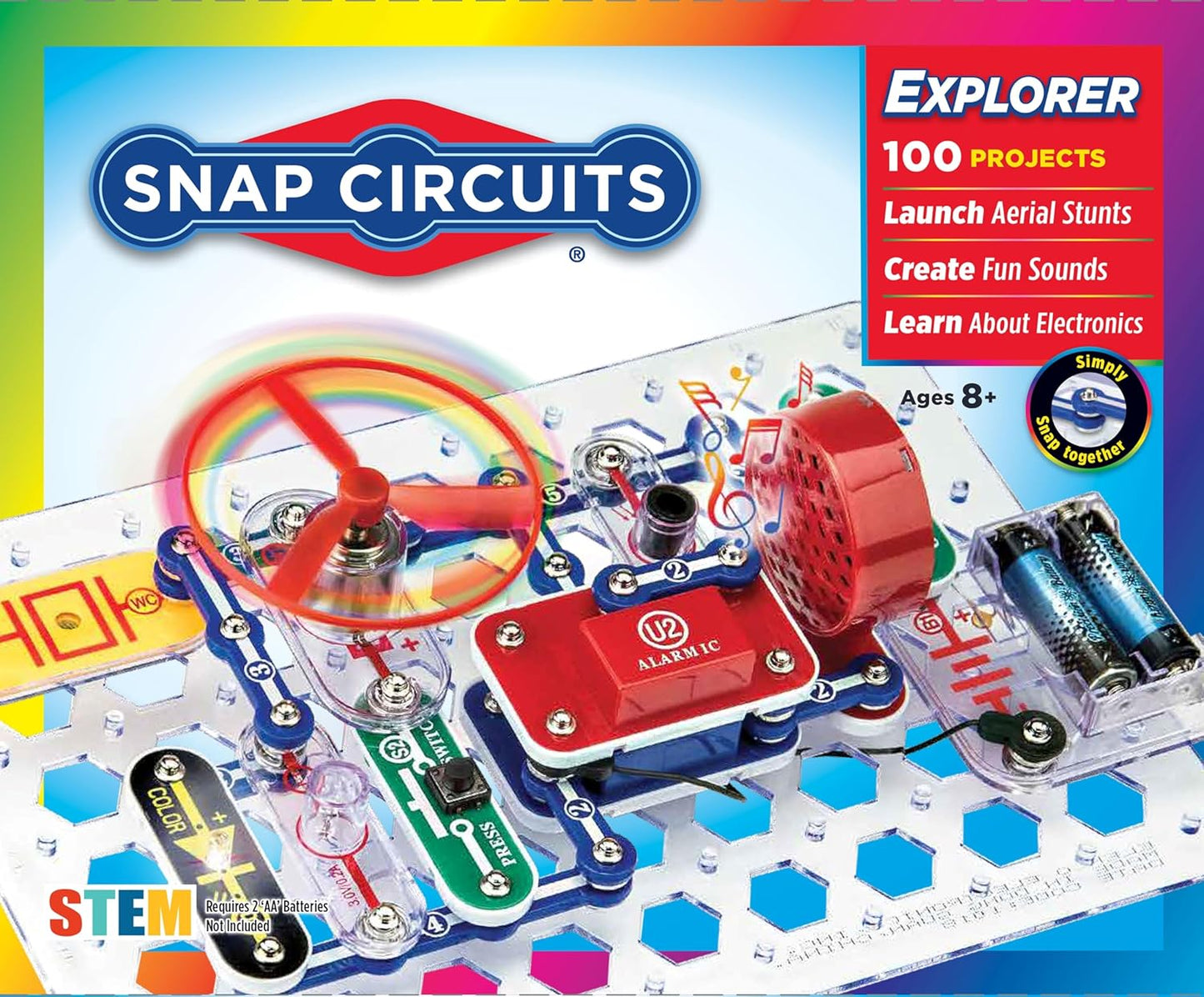 Electronics Exploration Kit: 100+ Projects, Full-Color Manual, 28 Parts - STEM Toy for Ages 8+!