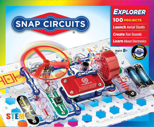 Electronics Exploration Kit: 100+ Projects, Full-Color Manual, 28 Parts - STEM Toy for Ages 8+!