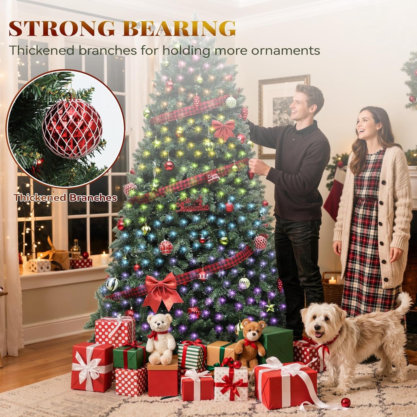 6ft Pre-Lit RGB Christmas Tree with Remote & Smart Control