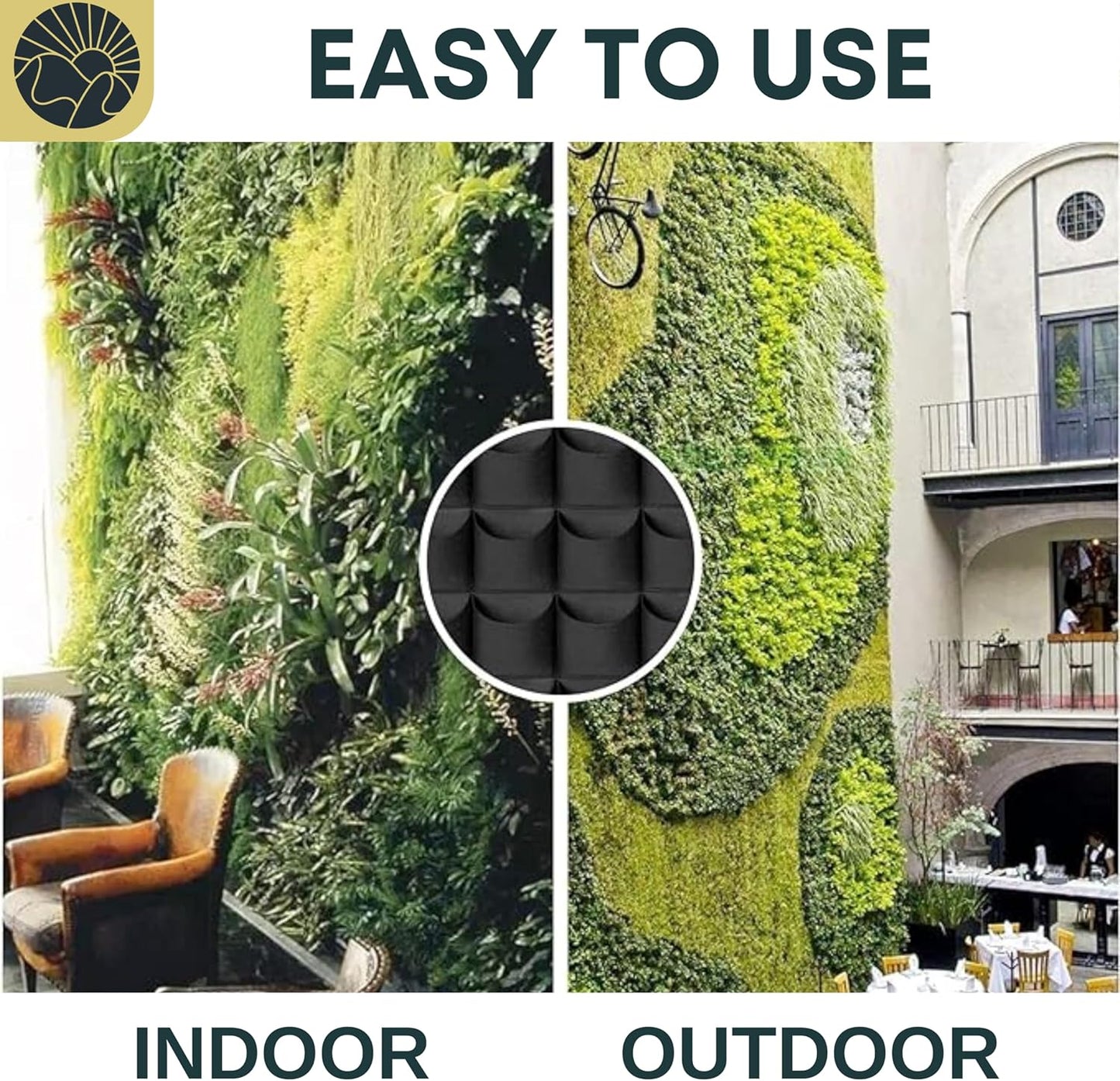 Vertical Wall Planter – 64 Pocket Living Wall Garden for Indoor & Outdoor Plants