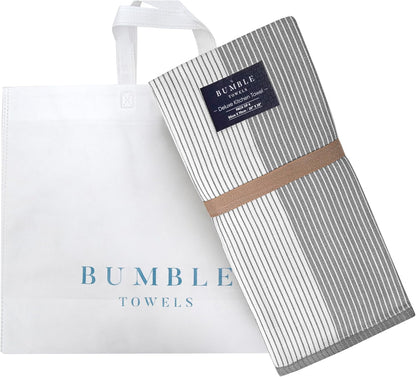 Premium Cotton Kitchen Towels (20"x 28", 6-Pack) | Absorbent Dish Cloths with Hanging Loop | Gray