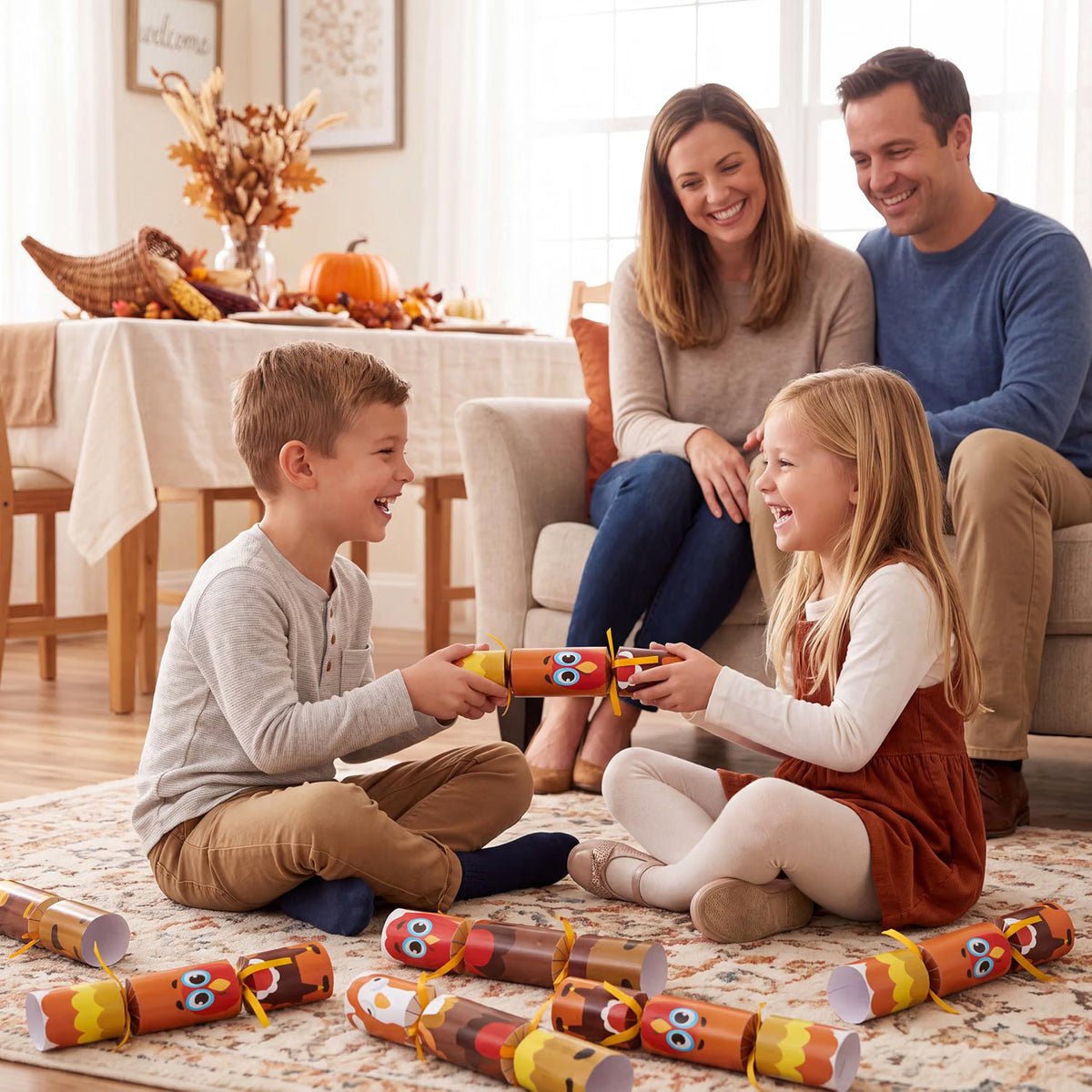 8-Pack Thanksgiving Turkey Party Favors – No-Snap Table Games with Joke Dice, Gifts & Prizes for Kids and Adults