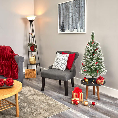 3ft Frosted Swiss Pine Tree with 50 Clear LED Lights