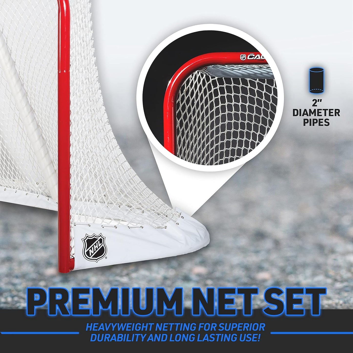 Official NHL Regulation Hockey Goal - Premium Steel Net (72" x 48")