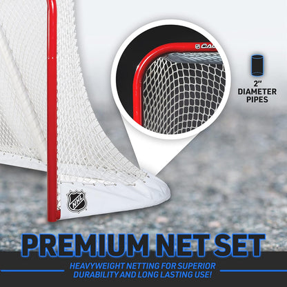 Official NHL Regulation Hockey Goal - Premium Steel Net (72" x 48")