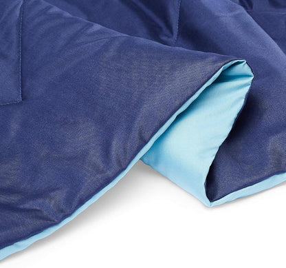 Reversible Twin/Twin XL Microfiber Comforter, Navy/Sky Blue