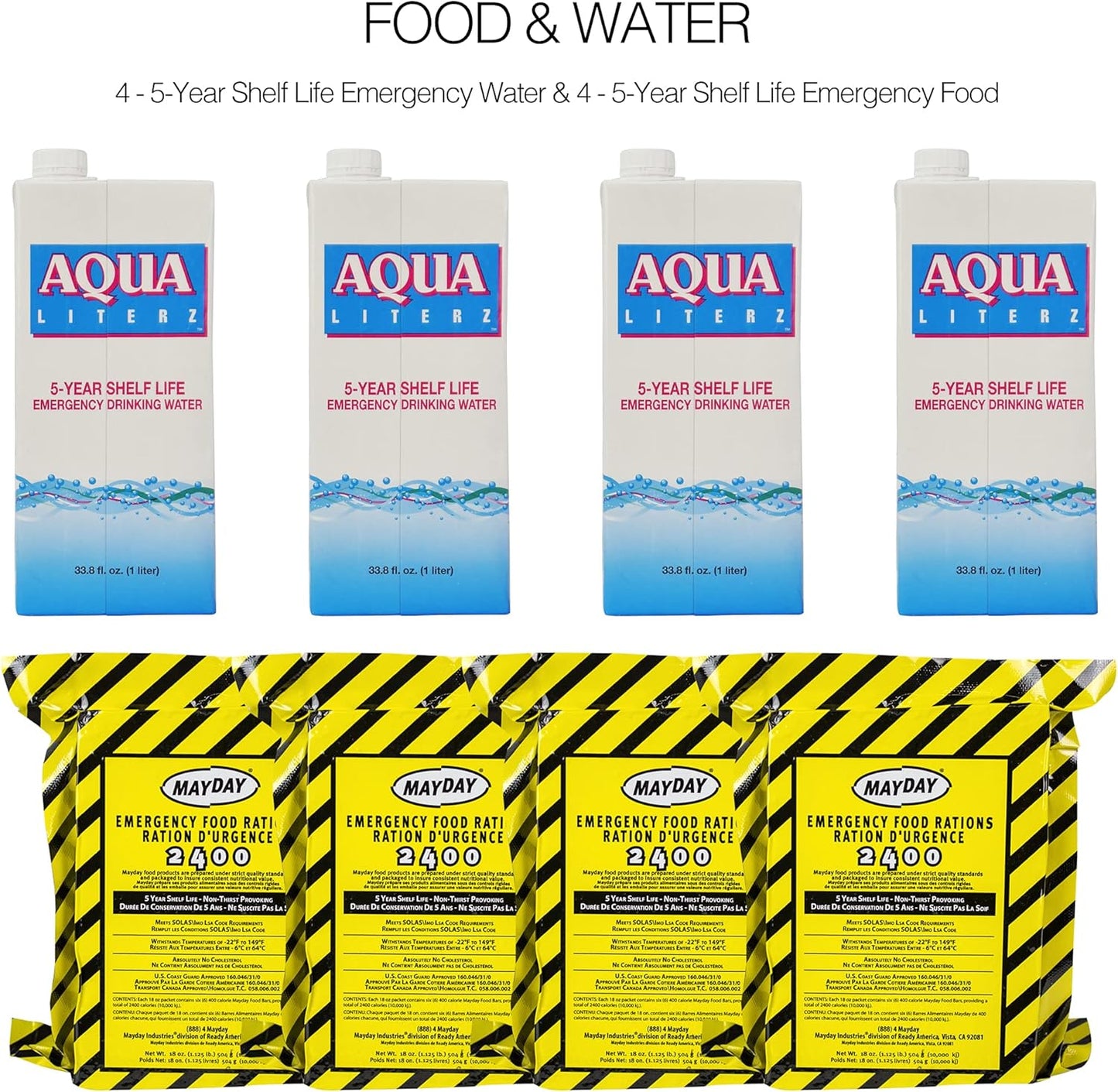72-Hour Emergency Kit – 4-Person 3-Day Disaster Go-Bag with Food, First Aid & Power Station