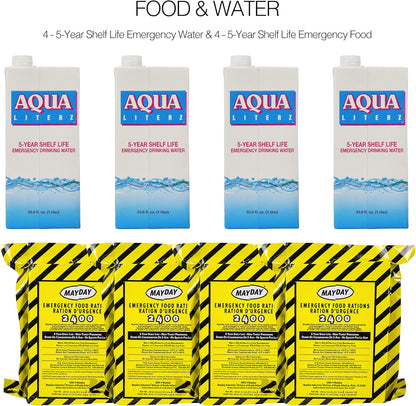 72-Hour Emergency Kit – 4-Person 3-Day Disaster Go-Bag with Food, First Aid & Power Station