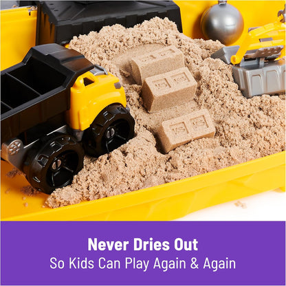 Kinetic Sand Construction Site Sandbox with 2lbs Sand & Toy Truck for Ages 3+