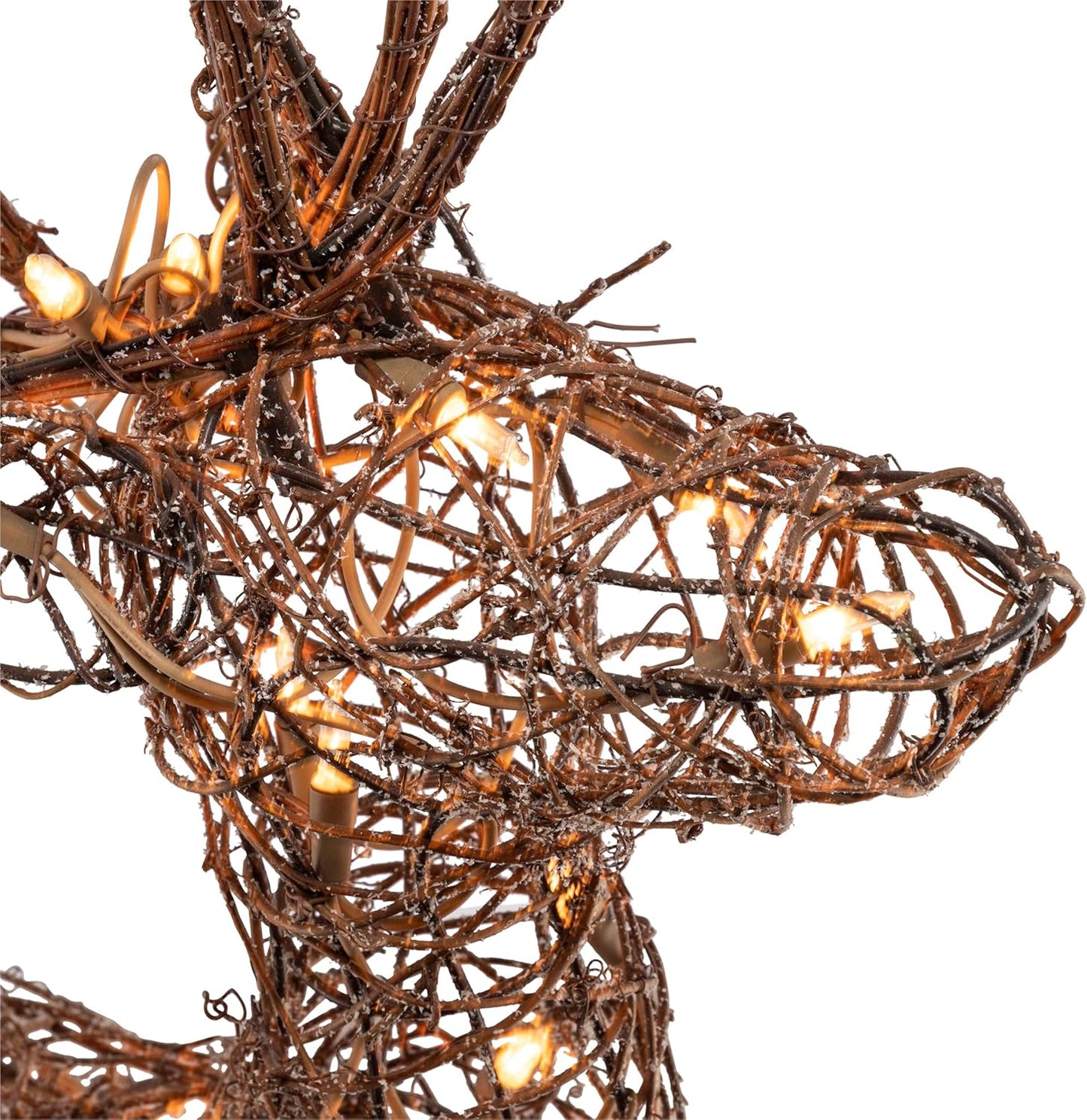 35" Lighted Rattan Reindeer Christmas Yard Decoration - Brown