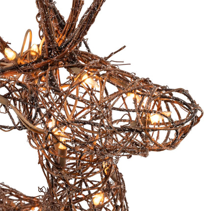 35" Lighted Rattan Reindeer Christmas Yard Decoration - Brown