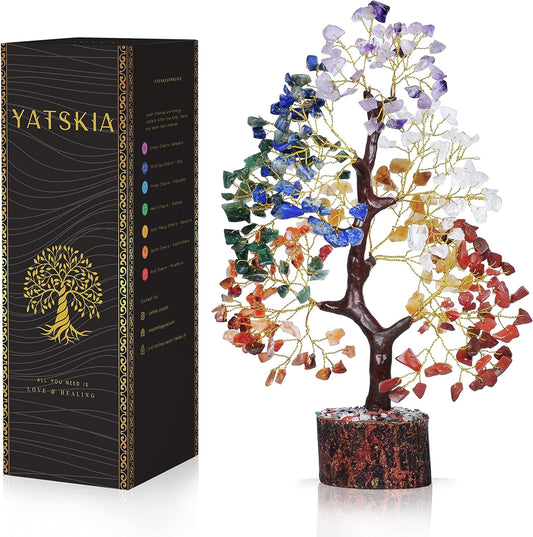 7 Chakra Tree of Life, Crystals and Healing Stones, Birthday Gifts for Women - Crystal Tree for Positive Energy, Home Office Decor, Spiritual Gifts for Women