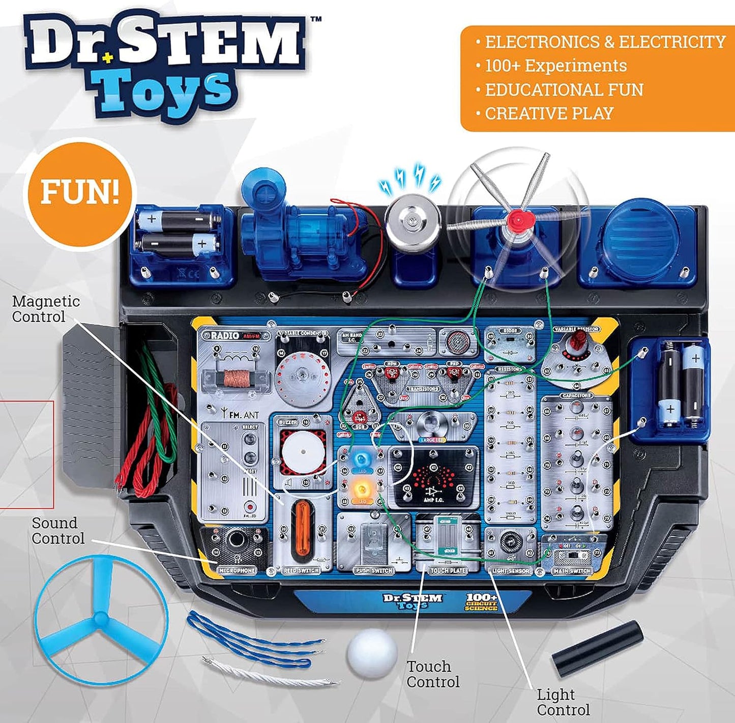Dr. STEM Circuit Science Kit – 100+ Electrical Experiments with Lights, Sounds & Action (Ages 8+)