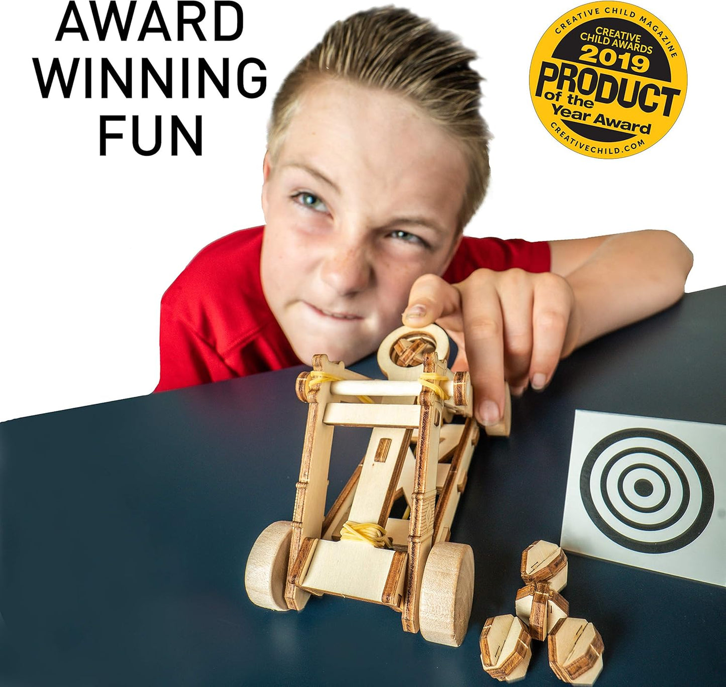 National Geographic Da Vinci Catapult Kit – Wooden 3D Puzzle & STEM Engineering Model for Kids