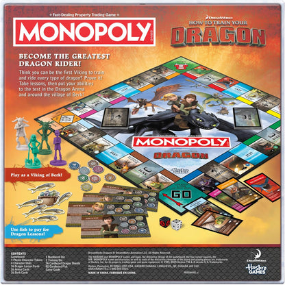 Monopoly: How to Train Your Dragon Edition | Ages 8+, 2-4 Players, 45 Minutes - Fun for All Ages!