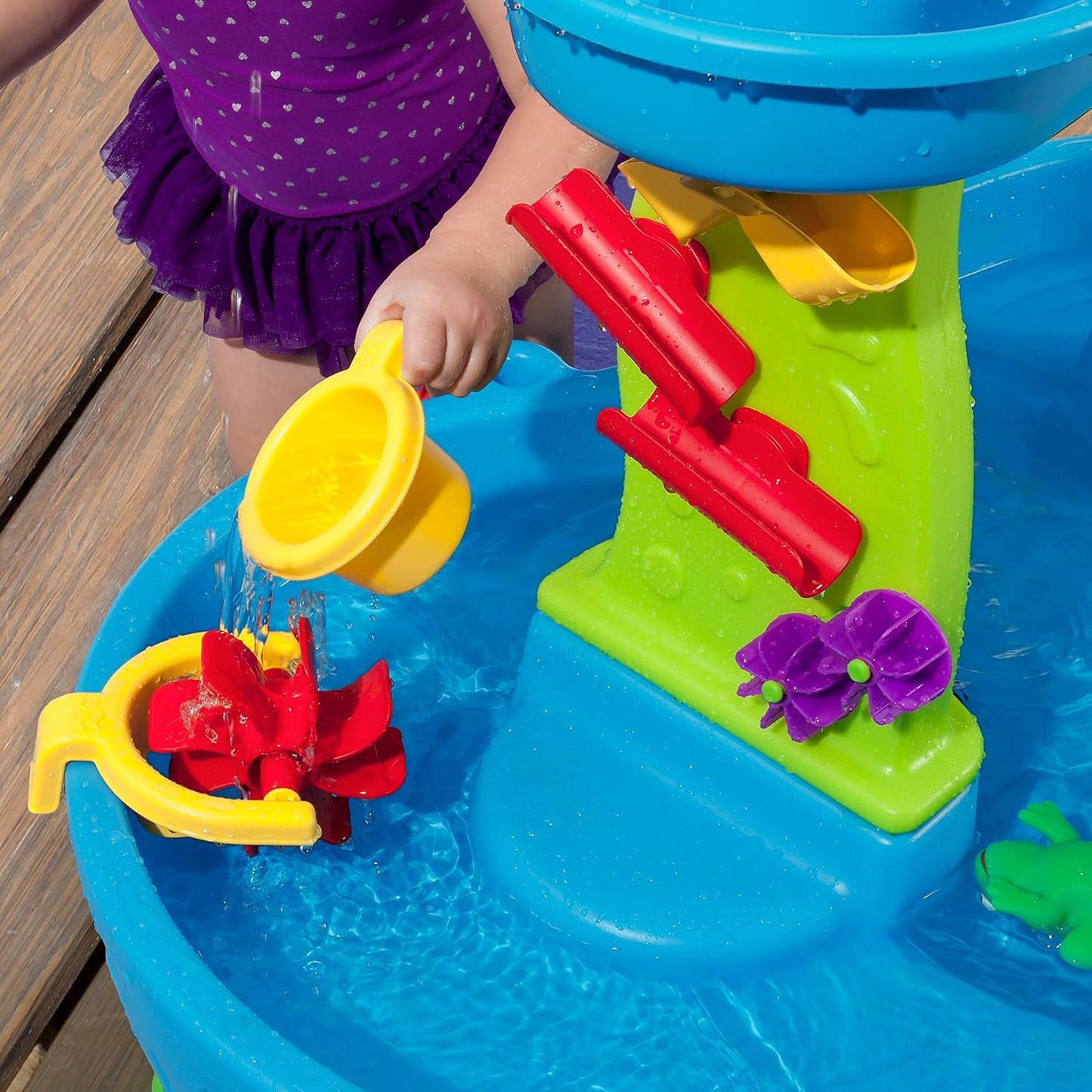 Rain Showers Splash Pond Water Table – Kids Sensory Playset with 13 Accessories (Ages 1.5+)