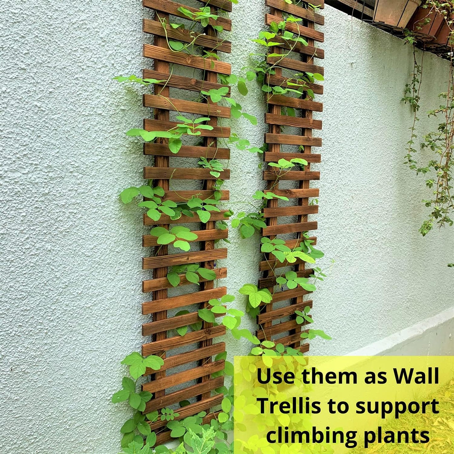 2 Pack, Wooden Hanging Large Planters for Indoor Outdoor Plants, Live Vertical Garden, Plant Wall Mount Flower Pot Holder Hanger Stand Green Herb Wall Decor 47.2" (120cm)