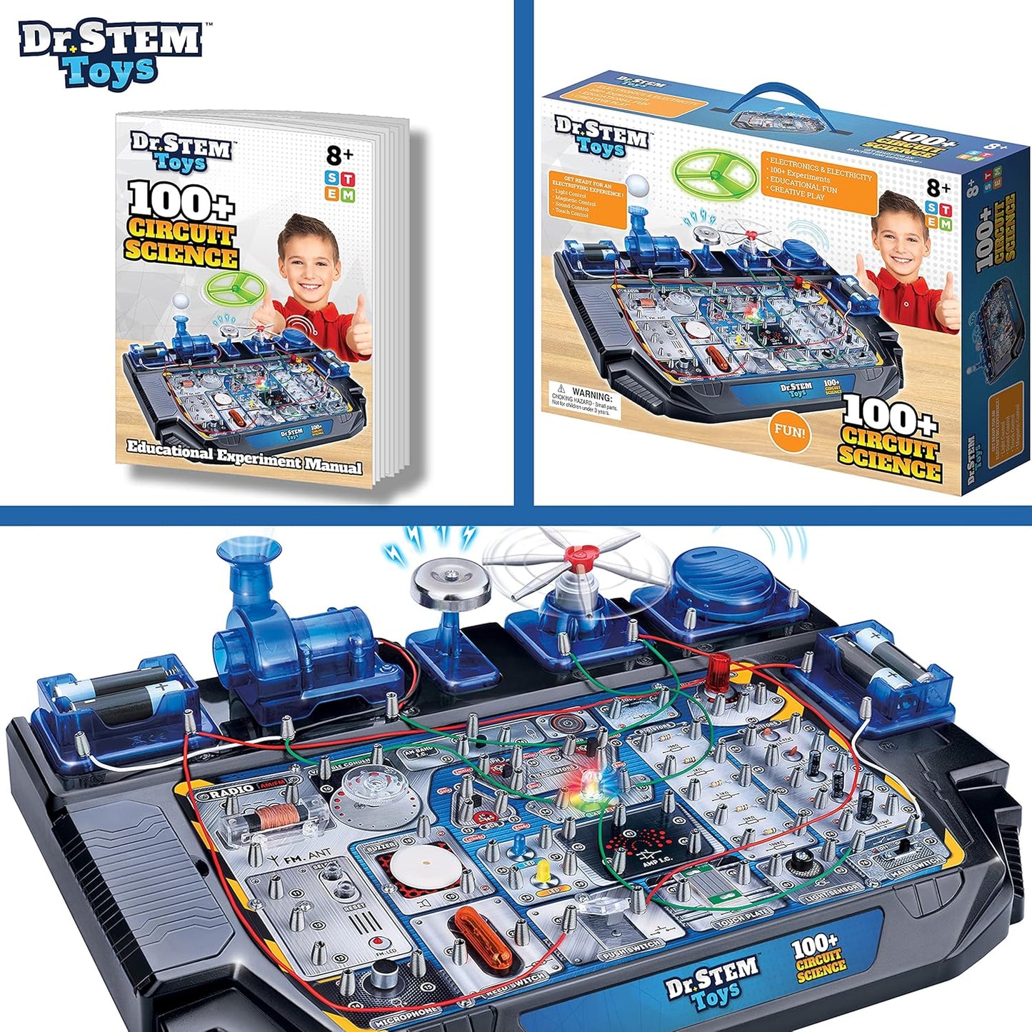 Dr. STEM Circuit Science Kit – 100+ Electrical Experiments with Lights, Sounds & Action (Ages 8+)
