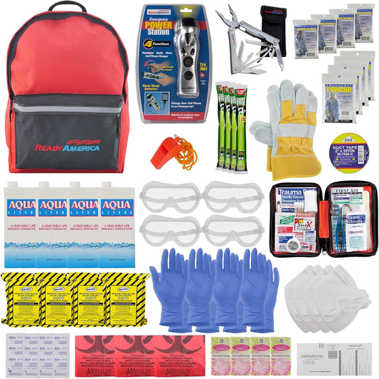 72-Hour Emergency Kit – 4-Person 3-Day Disaster Go-Bag with Food, First Aid & Power Station