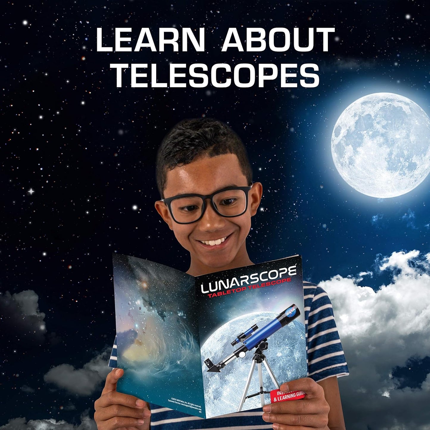NASA Lunar Telescope for Kids – 90x Magnification with Tripod, Finder Scope & Eyepieces
