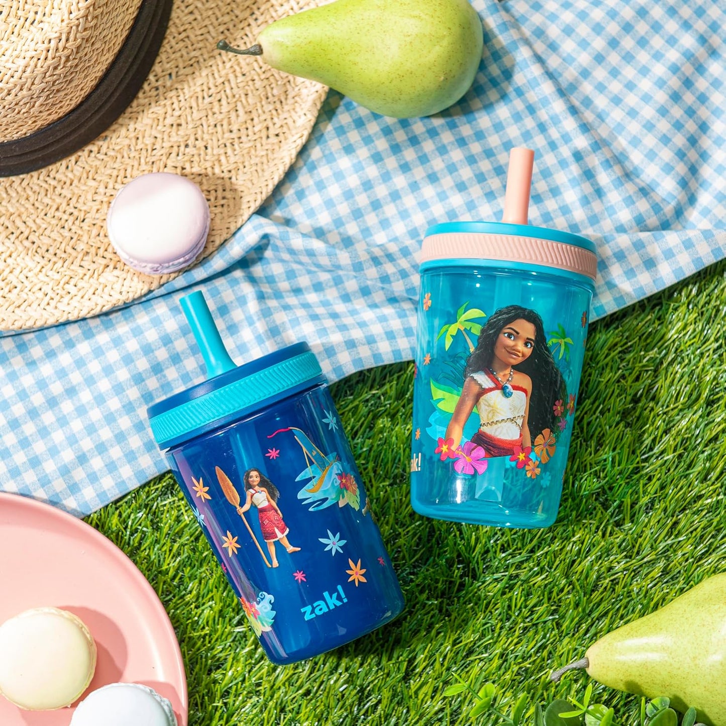 Moana 2 Kelso Toddler Cups – 15 oz Leak-Proof Sippy Cups for Kids (2 Pack) – Moana, Maui & Simea Design