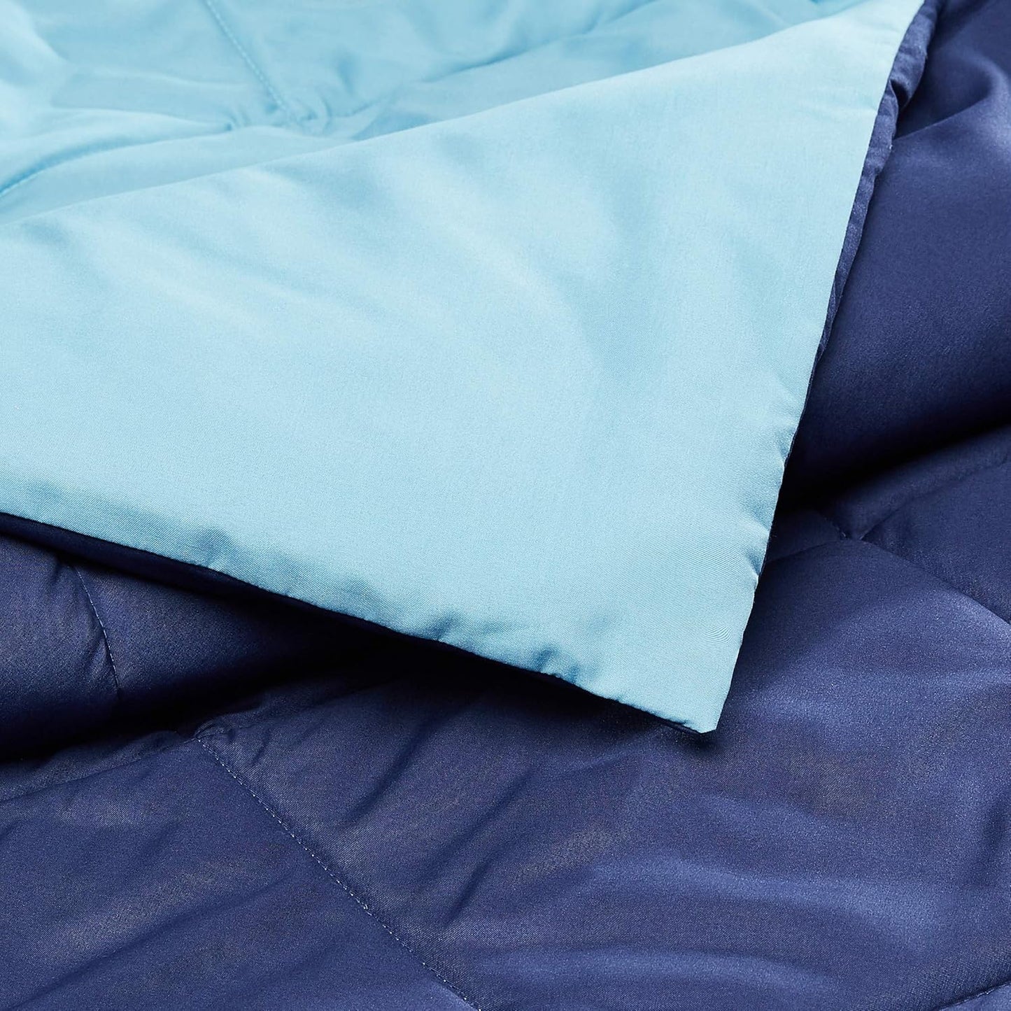 Reversible Twin/Twin XL Microfiber Comforter, Navy/Sky Blue