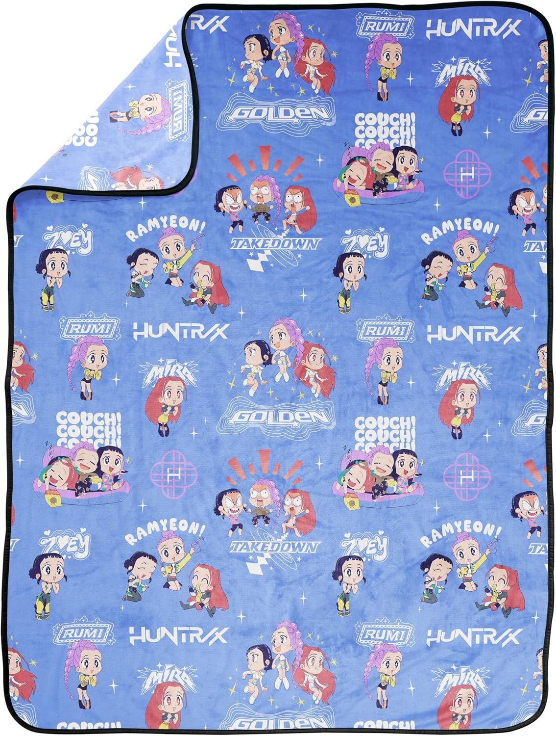 Kpop Demon Hunters Huntrix Plush Throw Blanket – Ultra Soft Fleece Kids Blanket, Purple 46x60