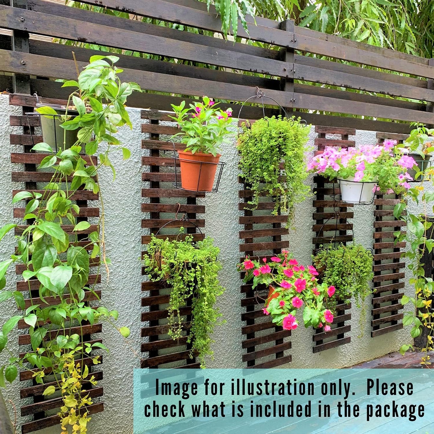 2 Pack, Wooden Hanging Large Planters for Indoor Outdoor Plants, Live Vertical Garden, Plant Wall Mount Flower Pot Holder Hanger Stand Green Herb Wall Decor 47.2" (120cm)