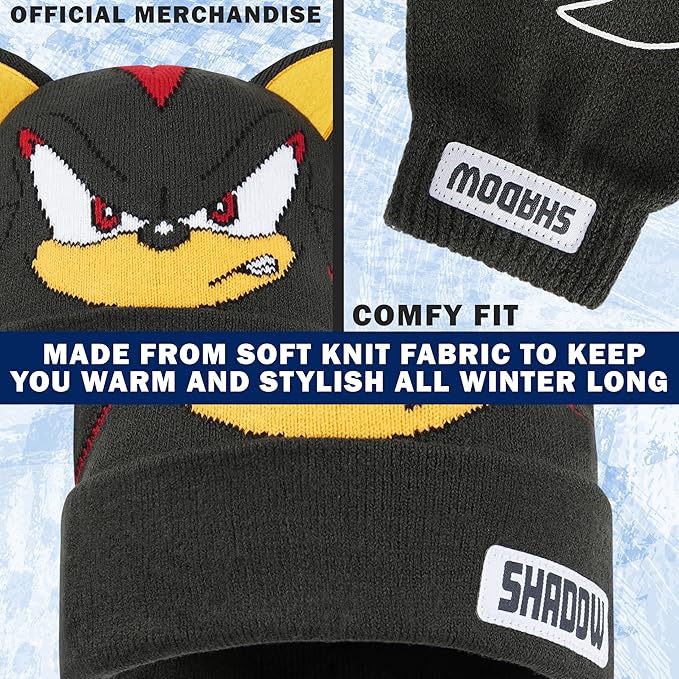 Boys’ Beanie & Gloves Set – Soft Knit Winter Hat and Gloves (Ages 4–12, Gamer Gift)