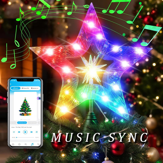 10" Lighted Christmas Tree Star Topper - Shatterproof Plastic with RGB Glow & USB Plug for Holiday Decorations