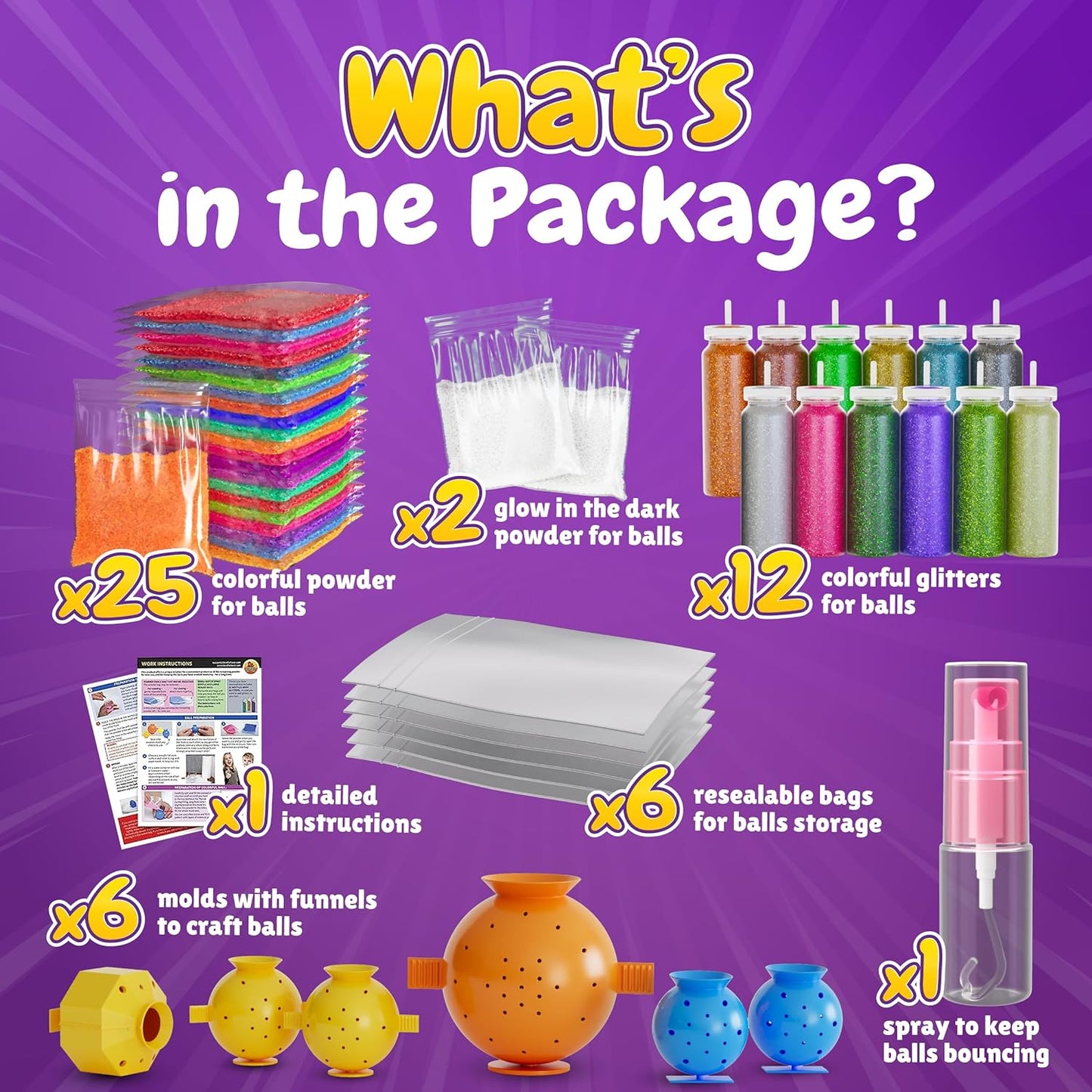 DIY Bouncy Balls Kit - Glow-in-the-Dark Craft Set for Kids