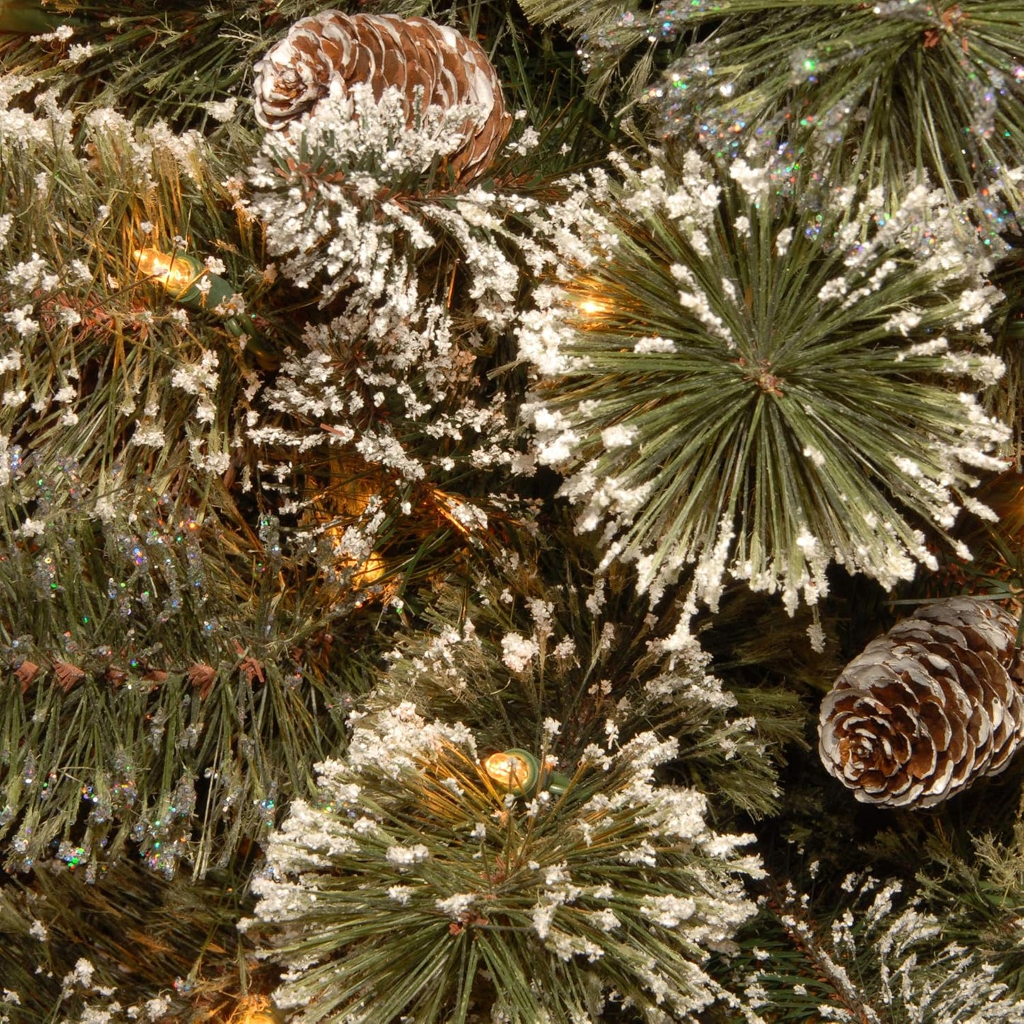 2 ft Pre-Lit Glittery Mini Artificial Christmas Tree with LED Lights