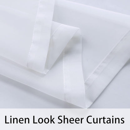 2 Panels Grommet Indoor Voile Curtain for Patio Waterproof