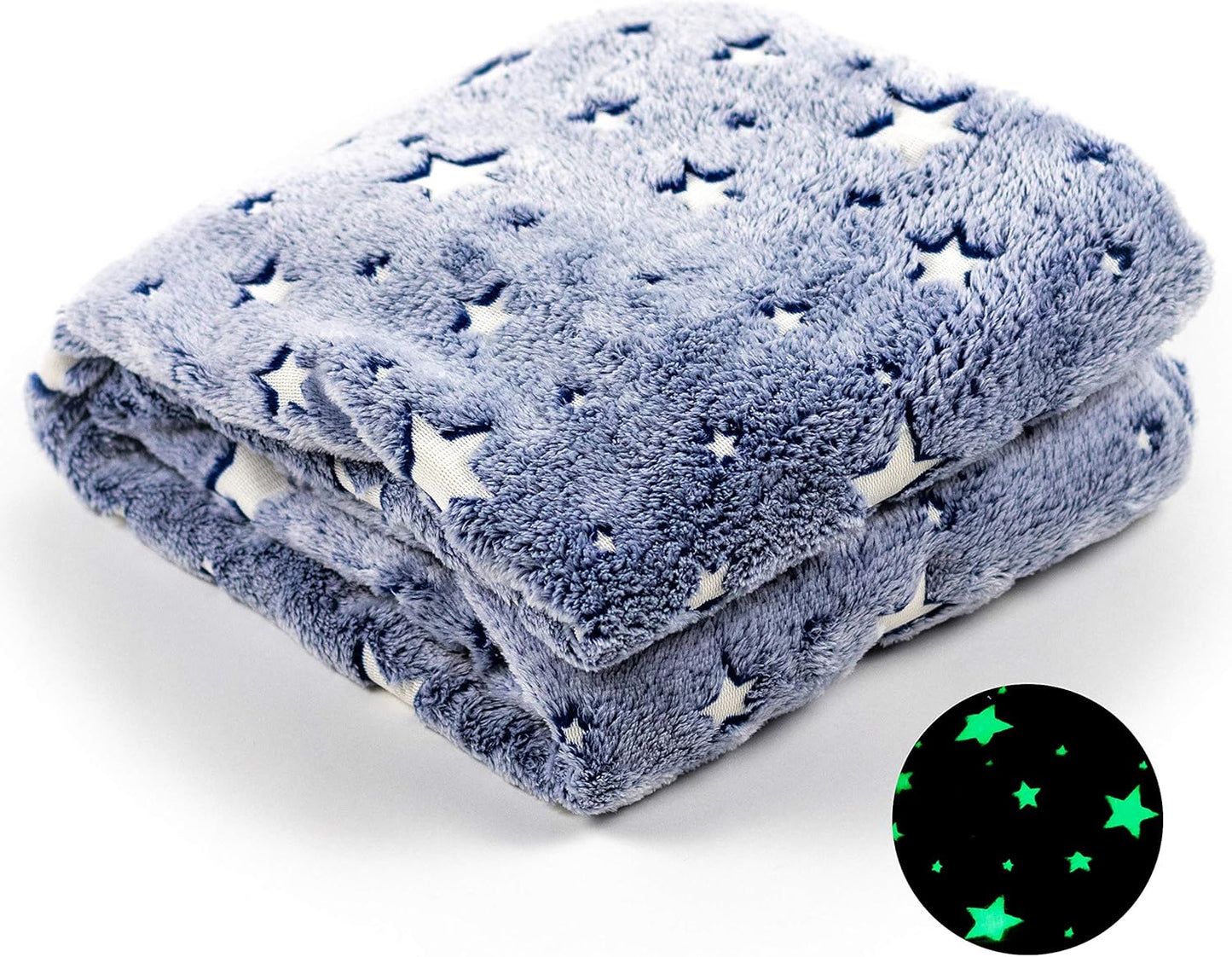 Glow-in-the-Dark Galaxy Throw Blanket – Super Soft Cozy Night Sky Blue (50" x 60")