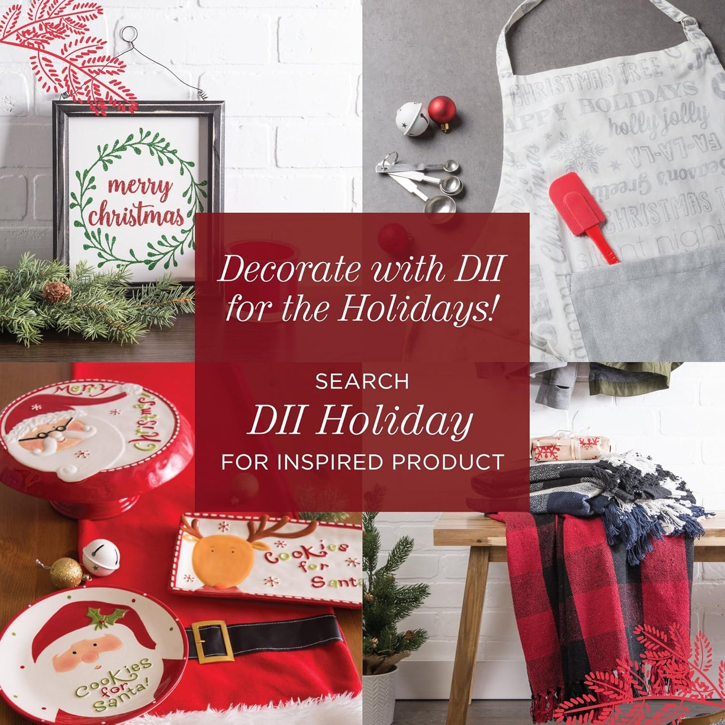 Christmas Tablecloth 60x104 - Red, Green & White