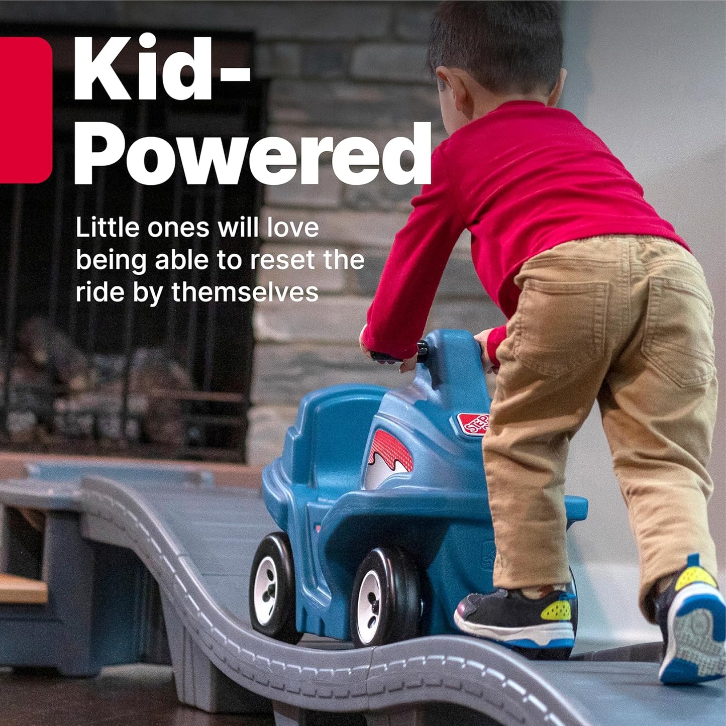 Up & Down Roller Coaster Ride-On – Indoor/Outdoor Toddler Playset (Ages 2–5, 50 lb Max)