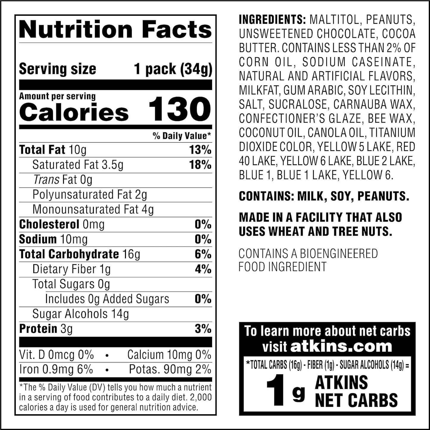 20-Count Chocolate Peanut Candies, Dessert Favorite, 0g Sugar