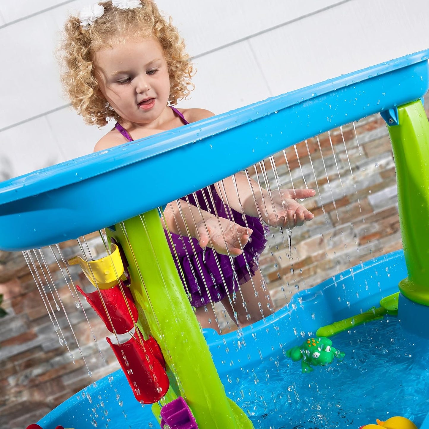 Rain Showers Splash Pond Water Table – Kids Sensory Playset with 13 Accessories (Ages 1.5+)