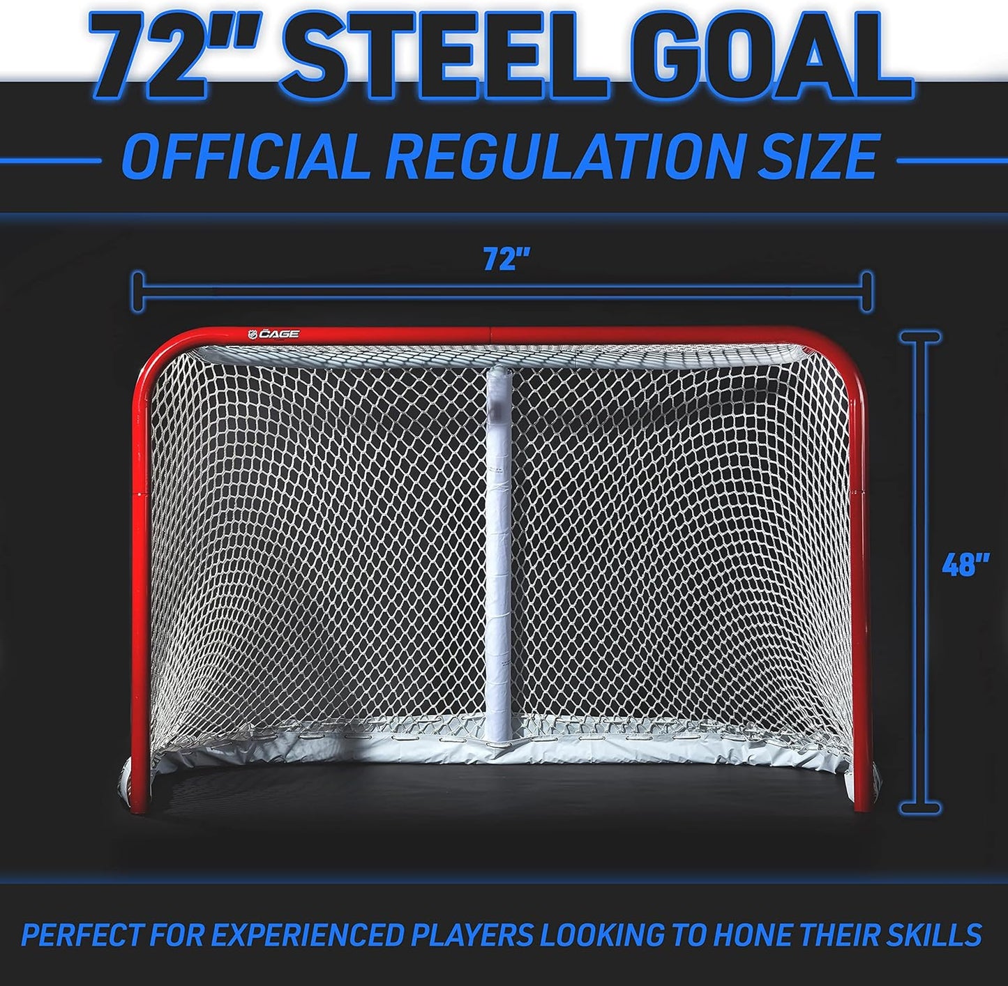 Official NHL Regulation Hockey Goal - Premium Steel Net (72" x 48")