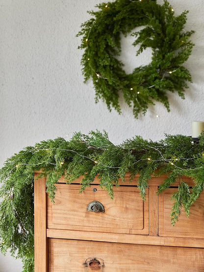 6FT Artificial Christmas Garland with LED String Lights