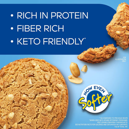 Peanut Butter High-Protein Cookies – Keto-Friendly, 3g Net Carbs, 1g Sugar, Low-Carb Snacks (4 Count)