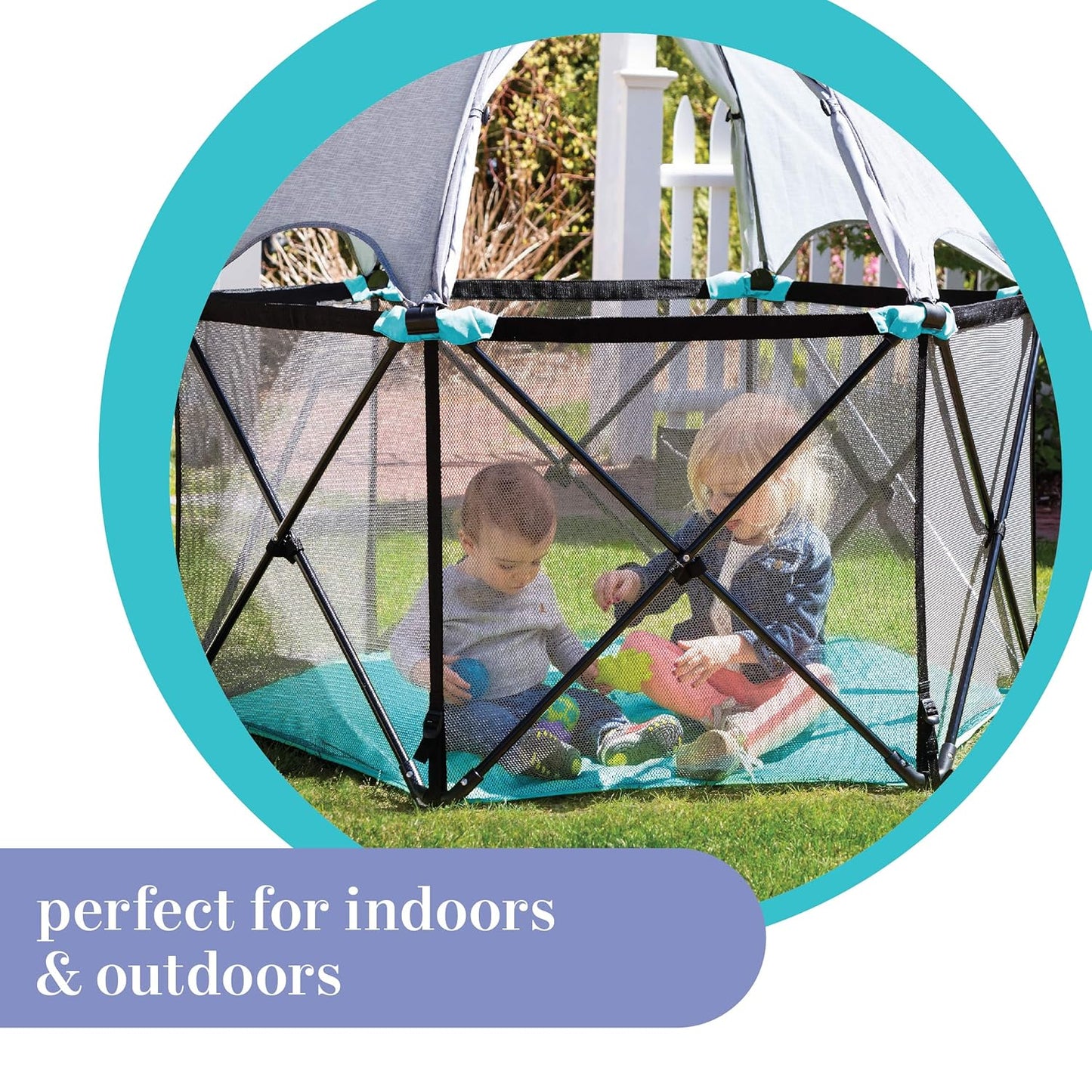 Aqua Splash Pop ‘N Play Deluxe Playard: Compact Indoor/Outdoor Pen