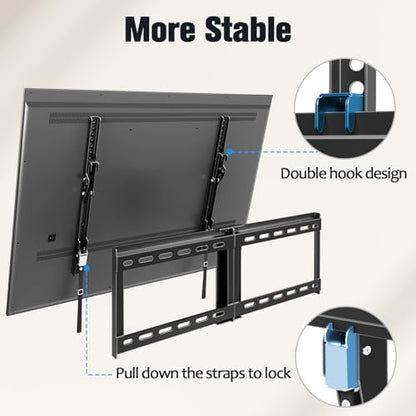 Universal Tilt TV Wall Mount for 37–75” TVs – Fits 16", 18", 24" Studs, Max VESA 600x400, Holds up to 132lbs, Low Profile