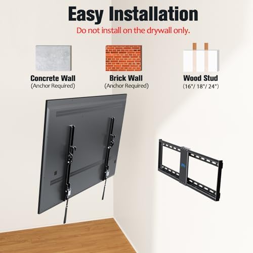 Universal Tilt TV Wall Mount for 37–75” TVs – Fits 16", 18", 24" Studs, Max VESA 600x400, Holds up to 132lbs, Low Profile