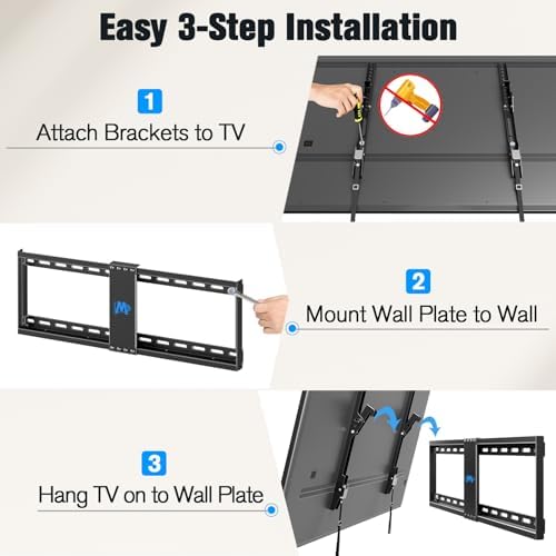 Universal Tilt TV Wall Mount for 37–75” TVs – Fits 16", 18", 24" Studs, Max VESA 600x400, Holds up to 132lbs, Low Profile