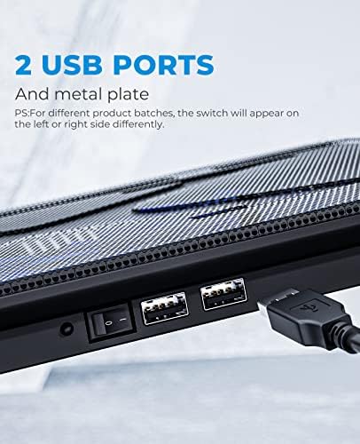 Slim Laptop Cooling Pad, 15.6"-17", USB Powered, 3-Fan Portable Cooler